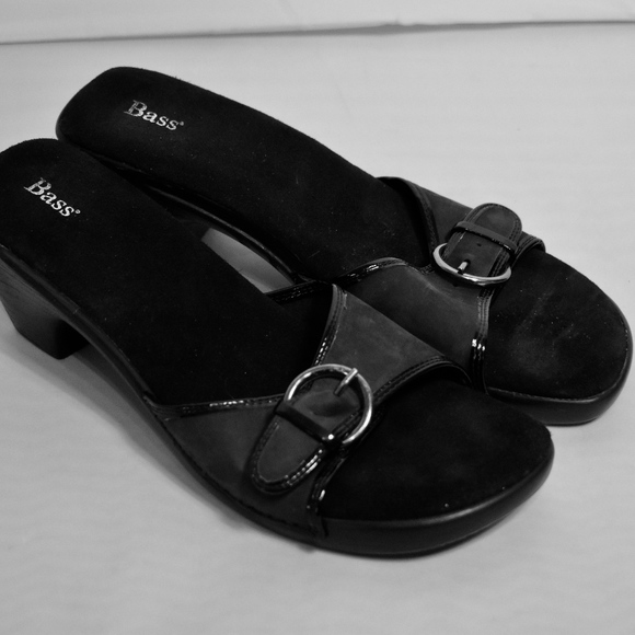 Bass Shoes - Vintage Bass Clog Sandal Black with Buckle 11M